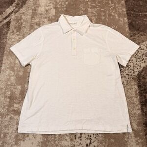 Alex Mill Shirt Men's Standard Polo Slub Cotton White Large Pocket Preppy